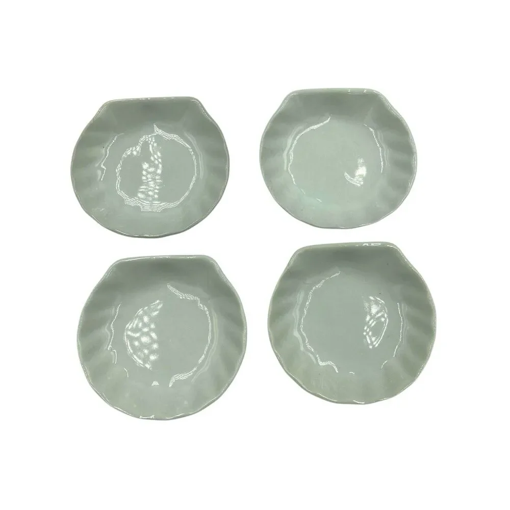 Sur la Table White Ceramic Shell Dish 4 Dipping Small Dishes